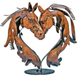 Handmade Horse Statue Décor for Office & Home Hand-Painted Metal Sculpture Brown